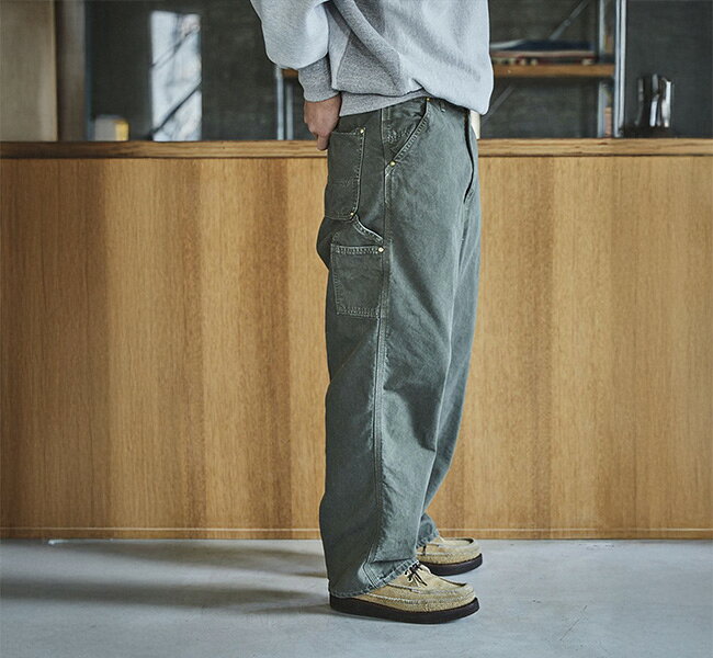 O.L.D. オーエルディーのorslow オアスロウ 01-5328-76S ダッドフィット オックスフォードペインターパンツ アーミーグリーン DAD'S FIT OXFORD PAINTER PANTS ARMY GREEN｜アングル2