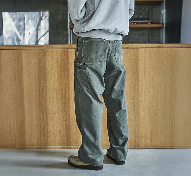 O.L.D. オーエルディーのorslow オアスロウ 01-5328-76S ダッドフィット オックスフォードペインターパンツ アーミーグリーン DAD'S FIT OXFORD PAINTER PANTS ARMY GREEN｜アングル3