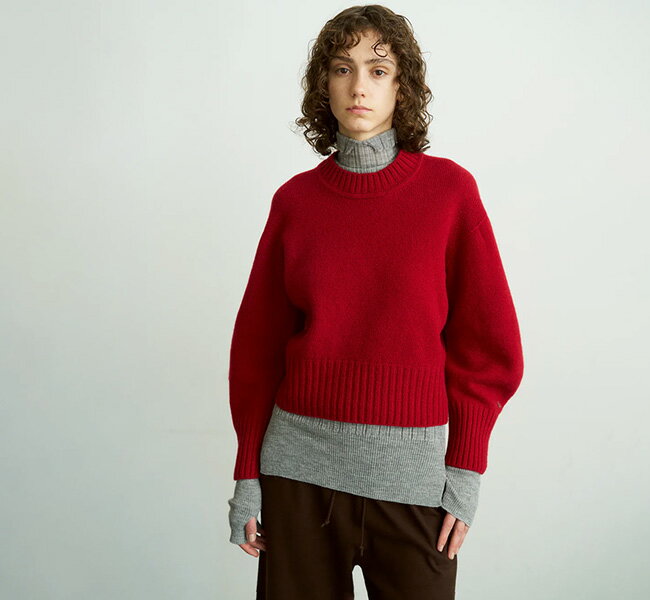 unfil アンフィル WVFL-UW117 ファインメリノカシミヤプルオーバー FINE LAMBS WOOL CREW-NECK P/O