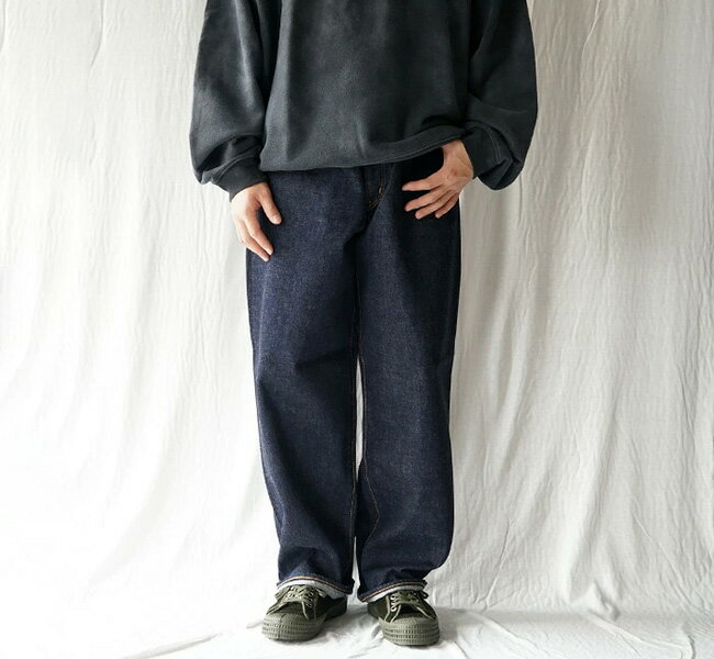 樂天商城 - Sanca サンカ PT05 ワイドデニムパンツ 15.5OZ DENIM 5P WIDE FIT
