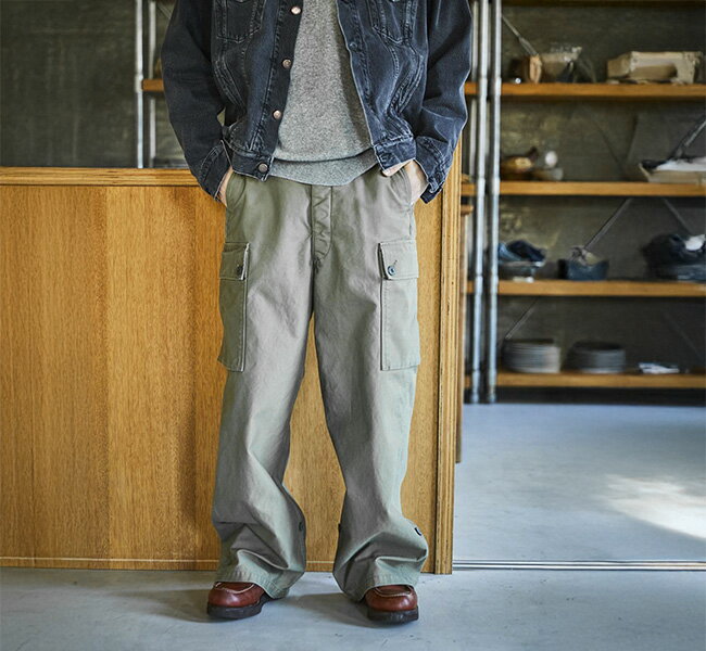 orslow �I�A�X���E 01-5263-76 ���C�h�t�B�b�g �J�[�S�p���c �A�[�~�[�O���[�� WIDE FIT CARGO PANTS ARMY GREEN