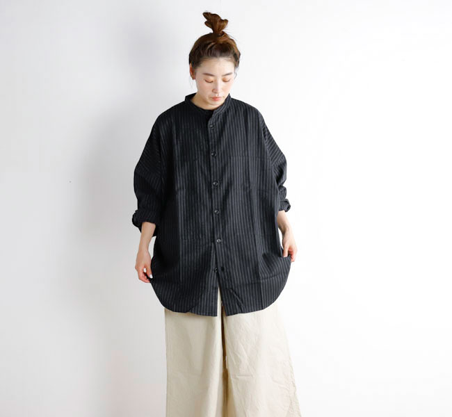 Yarmo ヤーモ YAR-26AW S30F フランネル ロングスリーブ ボクシーシャツ…