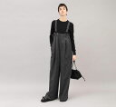 SACRA サクラ 125506051 CASHMERE FLANO STRIPE SALOPETTE カシミアフラノ ストライプサロペット
