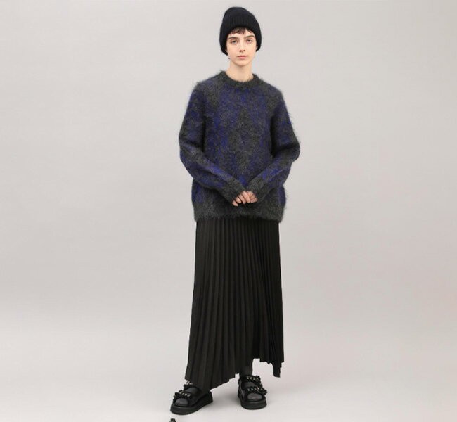 SALE40%OFF //SACRA サクラ 125530081 ジャカードニットプルオーバー MOHAIR PLAID JACQUARD TOP