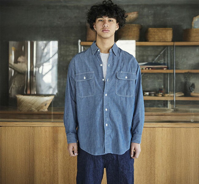 樂天商城 - orslow オアスロウ 01-8064-84 シャンブレーワークシャツ CHAMBRAY WORK SHIRT