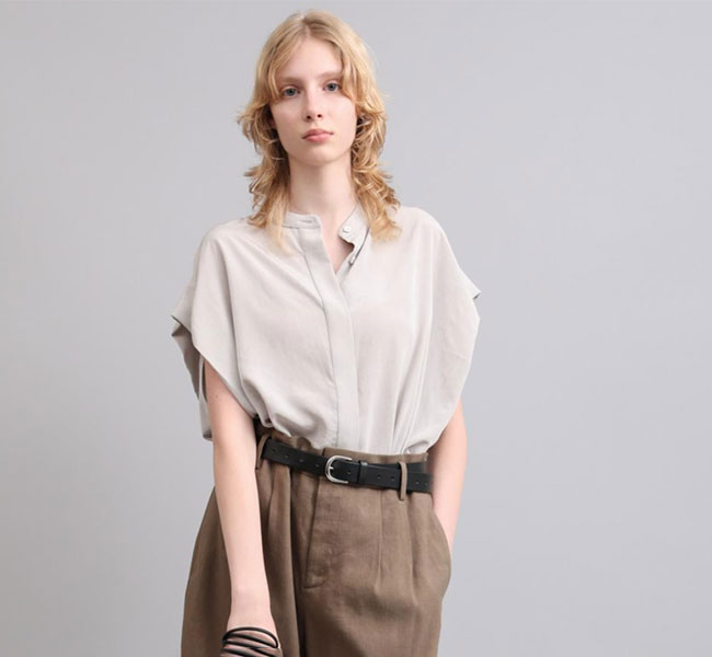 樂天商城 - SACRA サクラ 126114071 バンドカラートップ TRIACE MICRO CREPE TOP