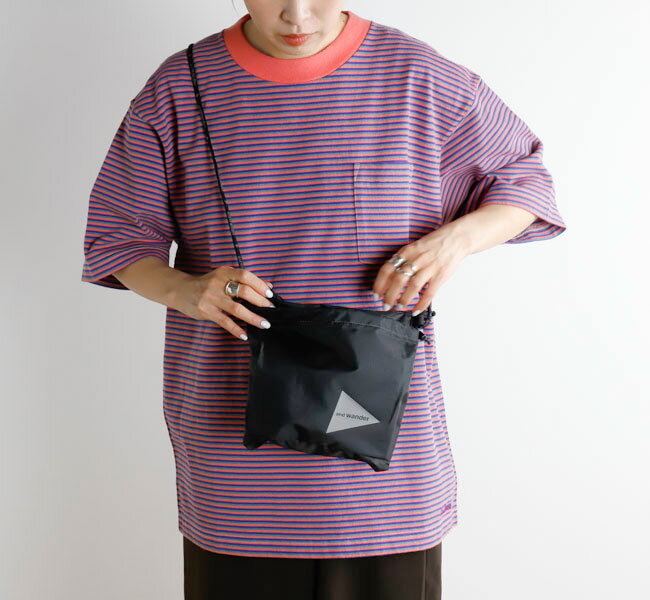 最終額【新品】and wanderバイカラー水色×黒色3Dメッシュボディバッグ 3D mesh waist bag | and wander（アンドワンダー） ｜【公式】通販mix
