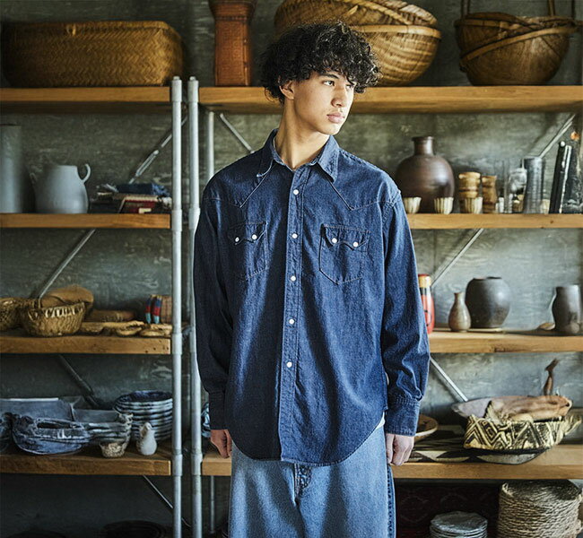 樂天商城 - orslow オアスロウ 01-8124-81 デニムウエスタンシャツ DENIM WESTERN SHIRT