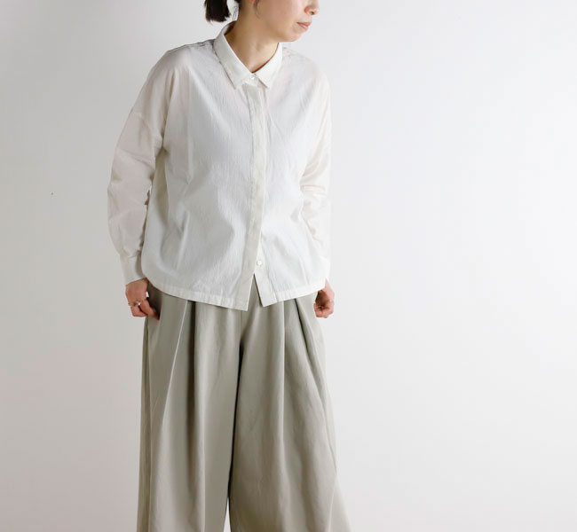 evam eva エヴァムエヴァ E261T118 コットン シャツ cotton shirt