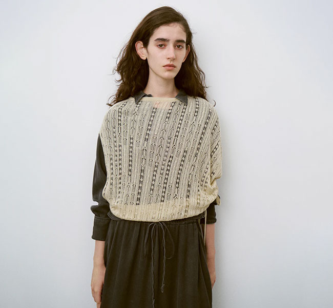 Rakuten - unfil アンフィル WXSP-UW131 ドライタッチニットトップ DRY TOUCH LYOCELL OPEN WORK CABLE-KNIT TOP