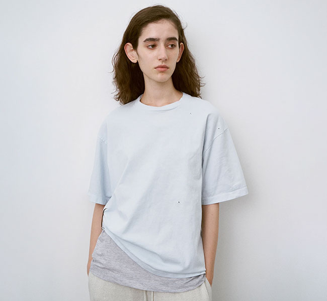 樂天商城 - unfil アンフィル WXSP-UW135 ガーメントダイ リラックスTシャツ クルーネック COTTON OPEN-END YARN GARMENT DYEING RELAXED-FIT TEE