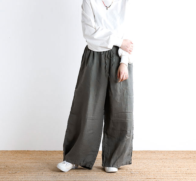 樂天商城 - HTS LNHT1713L リネン オーバーダイ イージーパンツ LINEN PLAIN OVERDYE EASY PANTS