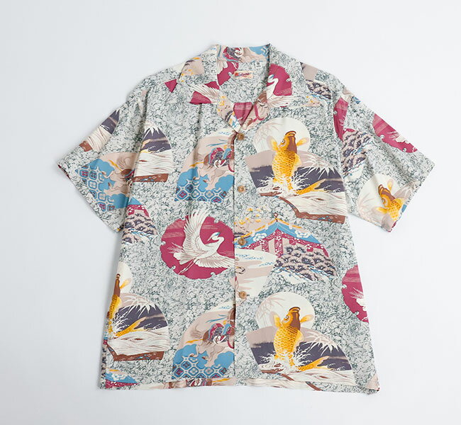 Other - SUN SURF サンサーフ Lot No. SS39614 / RAYON HAWAIIAN SHIRT “JAPANESE QUAINT DESIGN” ハワイアンシャツ アロハシャツ 半袖