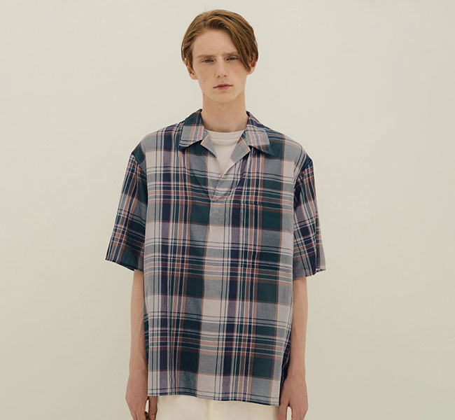 樂天商城 - KAPTAIN SUNSHINE キャプテンサンシャイン KS26SSH16 ガーゼチェックプルオーバーシャツ 半袖 Gauze Plaid Pullover SS Shirt
