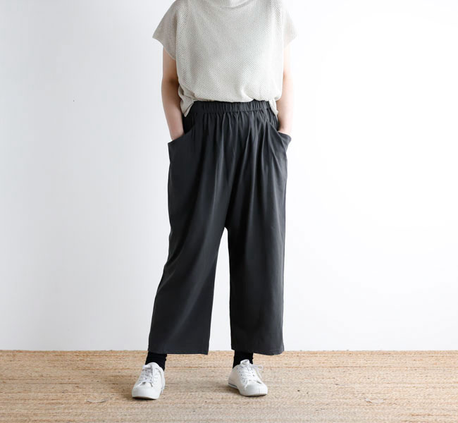 Rakuten - evam eva エヴァムエヴァ E261C170 カットソークロップドパンツ cut&sew cropped pants