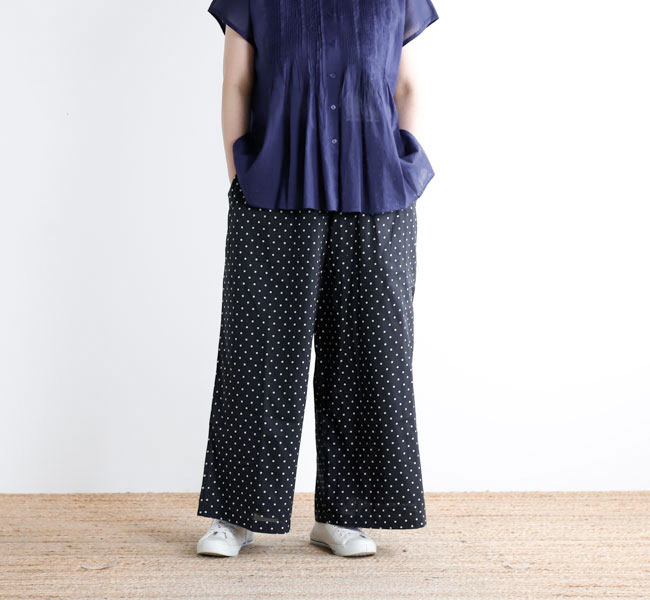 SOIL ソイル NSL26055 80s COTTON VOILE DOT PRINT WIDE EASY PANTS ドットイージ...