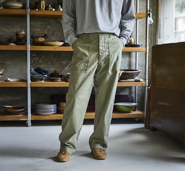 Rakuten - orslow オアスロウ 01-5103-M16 ヘリンボーン サマー ファティーグパンツ HERRINGBONE SUMMER FATIGUE PANTS GREEN