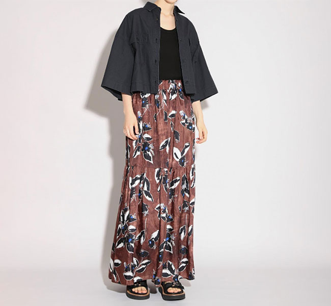 Rakuten - SACRA サクラ 126214123 プリントスカート PAINTING FLORA SKIRT