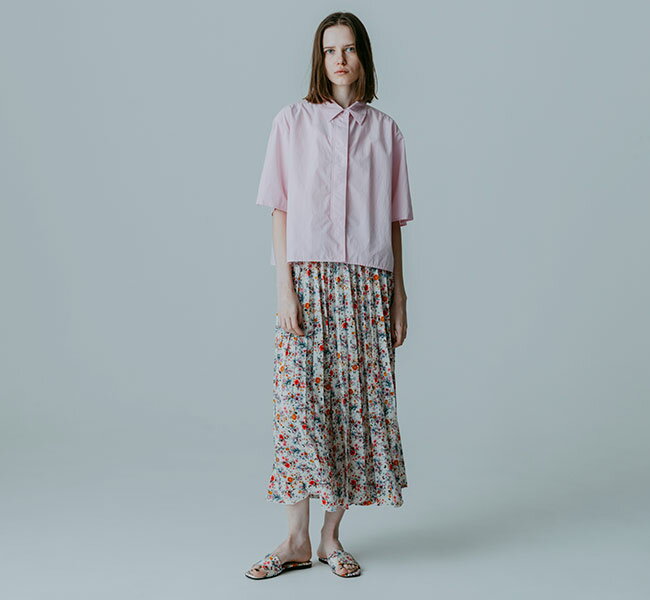 Rakuten - MEYAME メヤメ MEY-2431 フラワープリント プリーツスカート PLEATED SKIRT (FLOWER)