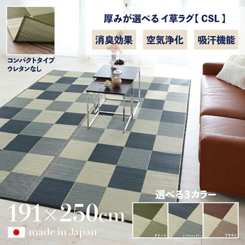 商品名 日本製 い草ラグ CSL 畳ラグ 夏ラグ い草カーペット裏地 ウレタン なし 幅191 奥行250cm国産 イ草 TATAMI タタミ たたみ ラグマット傷防止 防臭 和モダン おしゃれ 絨毯和室 和風 モダンデザイン ゴザ 寝ござ 寝ゴザ 夏用 北欧のサムネイル