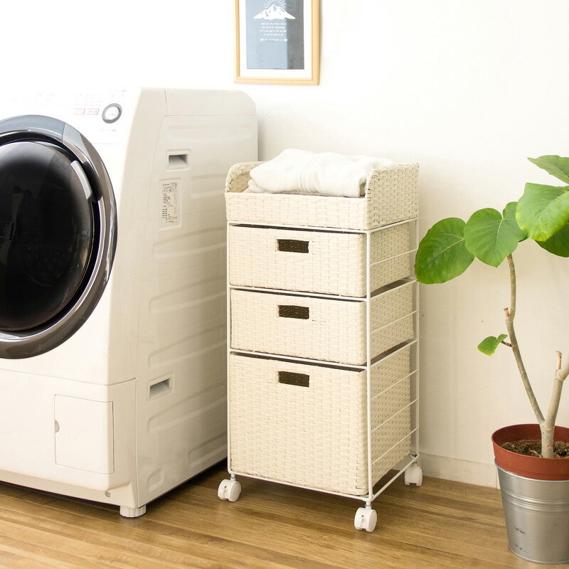 商品名| DA-RB　3段Sサイズキャスターチェストワゴンカラー| アイボリー色とブルー色の2色サイズ| 幅36..