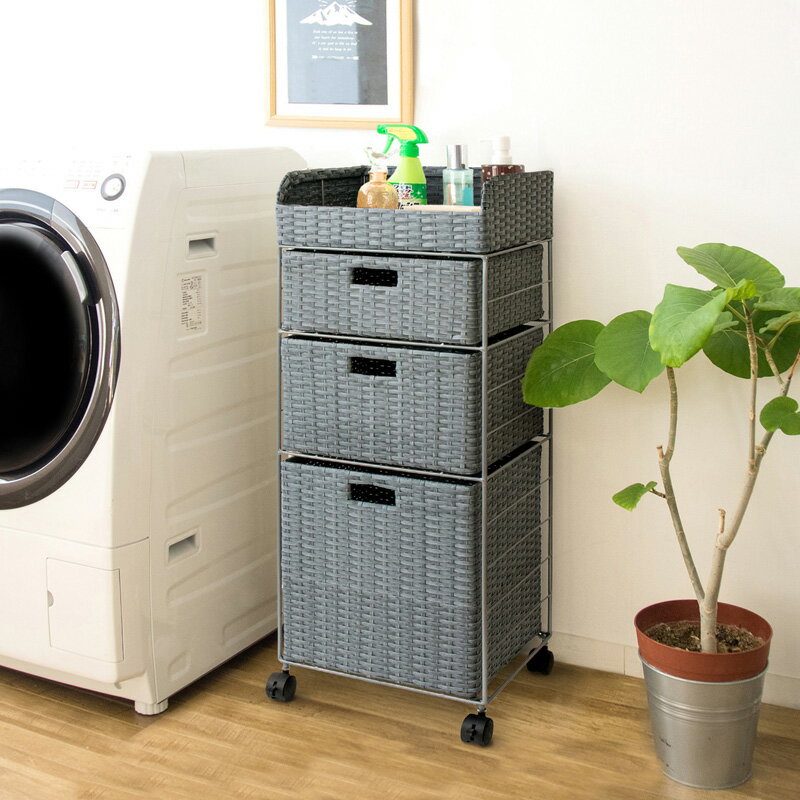 商品名| DA-RB　3段Mサイズキャスターチェストワゴンカラー| アイボリー色とブルー色の2色サイズ| 幅36..