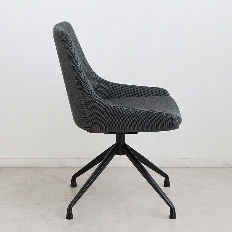 商品名| FRB-DC 回転式ダイニングチェア 【3脚セット】カラー| チャコールグレー色/2色あります。材 料| ポリエステル(布) スチール脚サイズ| 幅48×奥行き53×高さ81cm 座面高:43cm北欧 組み立て商品 回転チェア 椅子 デスクチェア 店舗用にも [2]