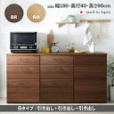 最大10,000円クーポン【値下げしました】日本製 商品名 CLT キッチンカウンター 180cm幅Gタイプ・引き出し+引き出し+引き出しカラー ウォールナット...