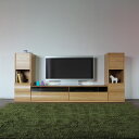 ・OC テレビ台 180cm テレビ台・キャビネット3台セットカラー| ナチュラル オーク柄サイズ| 総幅 260×奥行45×高さ110/38cm生産国| 国産 日本製 主素材| 硬質紙 オーク 柄北欧ローボード ロータイプテレビ台 国産 完成品 北欧 壁面収納(3)