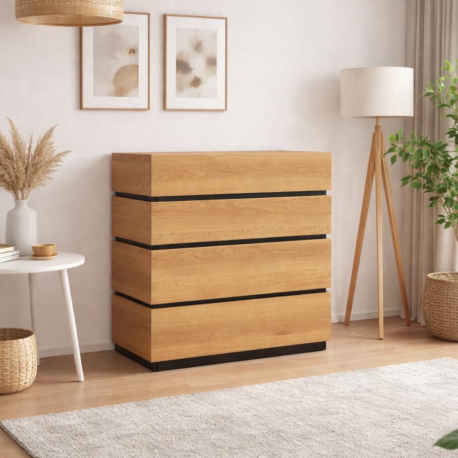 【 在庫わずか 】商品名| MDC タンス収納 チェスト たんすカラー| ナチュラルオーク ブラウンサイズ| 幅80×奥行43×高さ80cm生産国| 国産 日本製主素材| 硬質シート木製 北欧 電話台 リビング収納