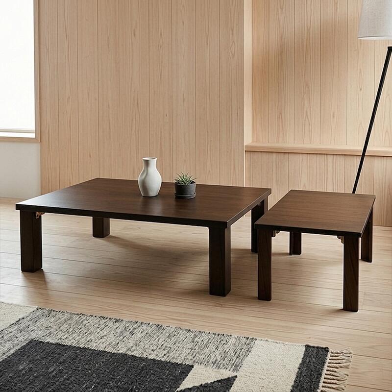 詳しくはここをクリック あんしん楽天お買物サポート最高30万円まで全額補償 INFORMATION / 商品の情報 ■ 商品名 /PRODUCT NAME 座卓の高さが同じの親子テーブル ■商品の大きさ /SIZE （大テーブル） 幅105×奥行75×奥行35 cm （小テーブル） 幅 45×奥行75×奥行35 cm ■使われている素材 /MATERIAL 天板：ナラ突板 天板：ウォールナット突板 硬質ウレタン塗装 すり仕上げ (つや消し仕上げ。薄く塗装し木目の質感（凹凸感）を出す工法) ■商品の特徴 /SPECIFICATION 天板裏に小机が収納できるスペースがあり、必要に応じて簡単に小机を引き出せます。 脚 折りたたみ式（レバータイプ） ◆日本製　made in japan 国産（香川県高松市） エコ仕様　F☆☆☆☆ 低ホルムアルデヒド ※商品ごとに木目は異なります。予めご了承くださいませ。 ※仕様・意匠は予告なく変更することがございます。予めご了承下さい。 ※実際の商品の色にできるだけ近づけるよう撮影を行っておりますが、商品色はご使用のモニターによって実際の明るさや色と多少異なって見える場合がございます。 ※北海道・沖縄・離島 は別途送料がかかります。 ※サイズ・重量は概算です。 ※構造上、絶対に人は乗らないで下さい。 ※当店では代金引換はご利用いただけません。 ※ページ上で『購入可能』の状態でもタイミングによってはメーカー在庫が欠品している場合もございます。予めご了承下さいませ。座卓 テーブルの高さが同じ親子テーブル 国産 日本製