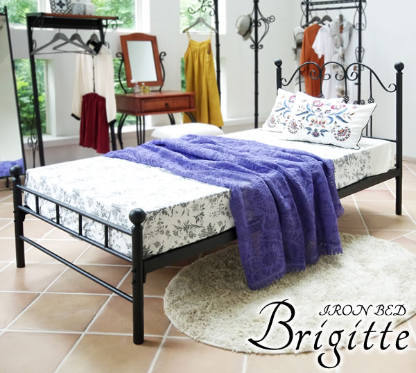 ：MTSSアイアンベッド シングル（本体のみ）幅103×奥行き208×高さ98.5cmフレーム色：ホワイト ブラック【日祝日お届け不可】【代引不可】【時間指定不可】