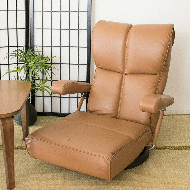:MTSSスーパーソフトレザー座椅子幅62×奥行き71〜132×高さ25〜77cmスーパーソフトレザー ポリエステル スチール ウレタン 天然木 13段階リクライニング 日本製 完成品 ブラック ブラウン ワインレッド【北海道・沖縄・離島以外送料無料】 [3]