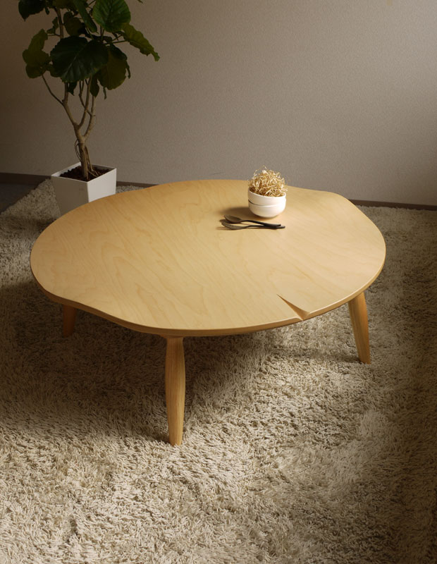・ヒーターなし Living Kotatｓu SUIREN・美しい木目の直径 100 cm円形天板 ・北欧 ミッドセンチュリーモダンなグッドデザイン・ 座卓 和モダン・ちゃぶ台 としてオールシーズン活躍！・家族団らんの 円卓 おしゃれ