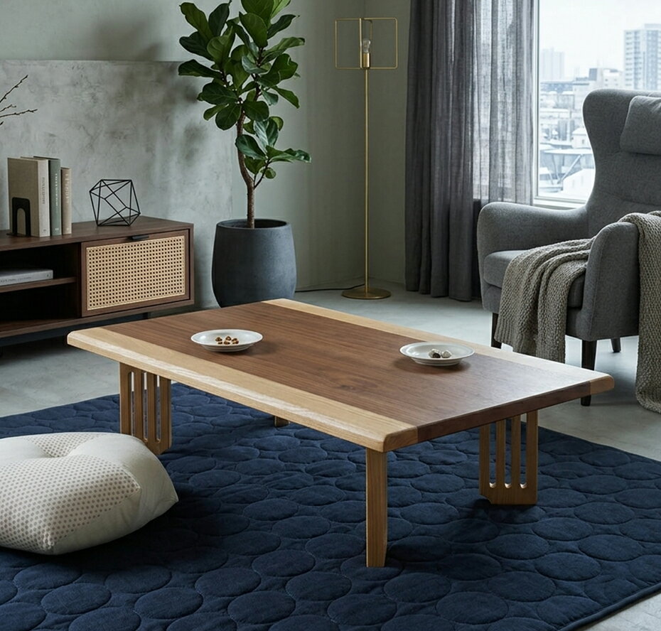 24時間限定 P3倍＆300円クーポン日本製 国産 fship 幅120cm 座卓 和モダン ウォールナット 突板 北欧風 ジャパニーズデザイン 長方形 リビングテーブル 和ジャパニーズモダン ZEN ローテーブル リビングテーブル 北欧 モダンリビング ちゃぶ台 兼用 和室 おしゃれ
