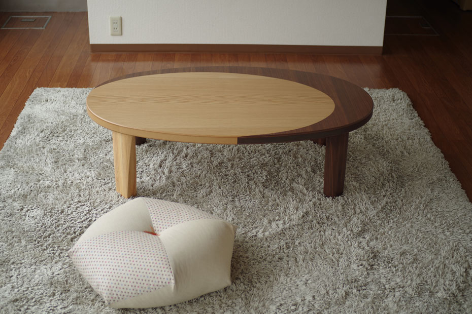 日本製 国産 Capri 120 ローテーブル 座卓和風 ミッドセンチュリーモダン シンプル木製 折り畳み 北欧 座卓 和モダン センターテーブル 円卓 楕円 机折脚 おしゃれ ウォールナット SKC4396399703(28002円)