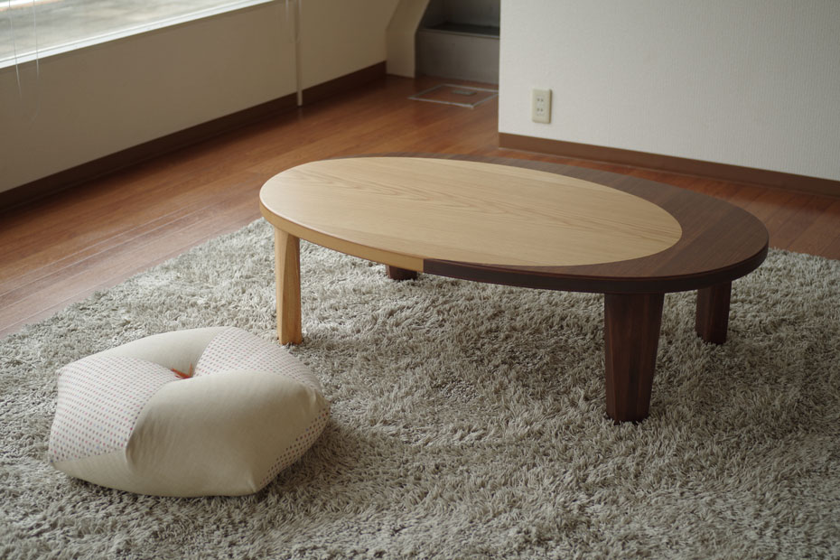 日本製 国産 Capri 120 ローテーブル 座卓和風 ミッドセンチュリーモダン シンプル木製 折り畳み 北欧 座卓 和モダン センターテーブル 円卓 楕円 机折脚 おしゃれ ウォールナット SKC4396399703(28002円)