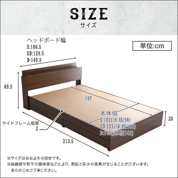 割引クーポン配布中! コンセント付き・ 棚・引き出し付きヴィンテージチェストベッド Sサイズ シングルサイズ SHZO※マットレスは付属しておりません。 [2]