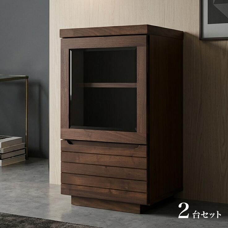 樂天商城 - 商品名|ST-A【2台セット】キャビネット 国産カラー| ウォールナット材/8色ありサイズ| 幅 48 奥行41 高さ80cm主素材| 天然木ウォールナット材/突板・無垢 サイド収納 完成品 サイドキャビネット サイドボード