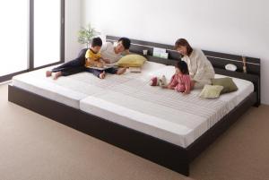 Rakuten - 親子で寝られる・将来分割できる連結ベッド 国産ポケットコイルマットレス付き ワイドK190