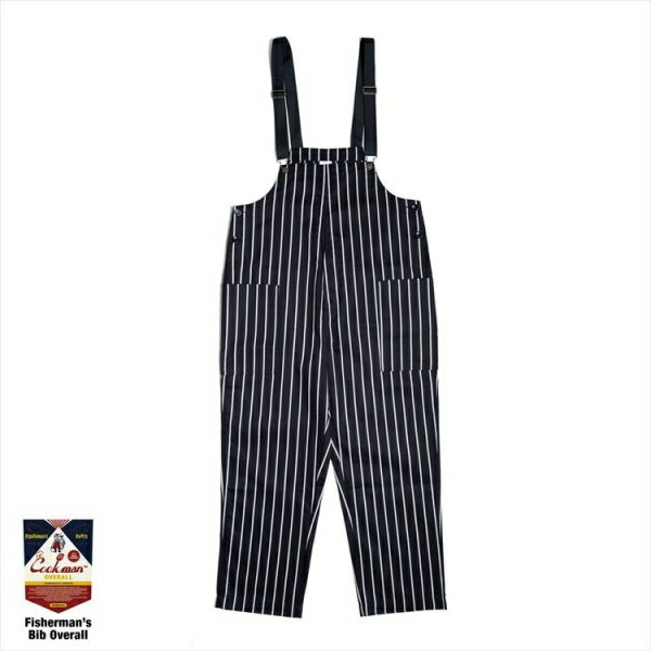 クックマン COOKMAN フィッシャーマンズ ビブ オーバーオール ストライプ ブラック Fisherman's Bib Overall Stripe Black 231-01868 ストリート アメカジ ブランド メンズ 送料無料