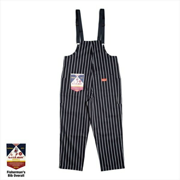 クックマン COOKMAN フィッシャーマンズ ビブ オーバーオール ストライプ ブラック Fisherman's Bib Overall Stripe Black 231-01868 ストリート アメカジ ブランド メンズ 送料無料