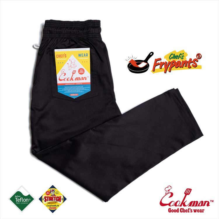 クックマン COOKMAN シェフズフライパンツ ブラック Chef's Frypants Black 231-01807 ストリート アメカジ ブランド メンズ シェフパンツ 送料無料