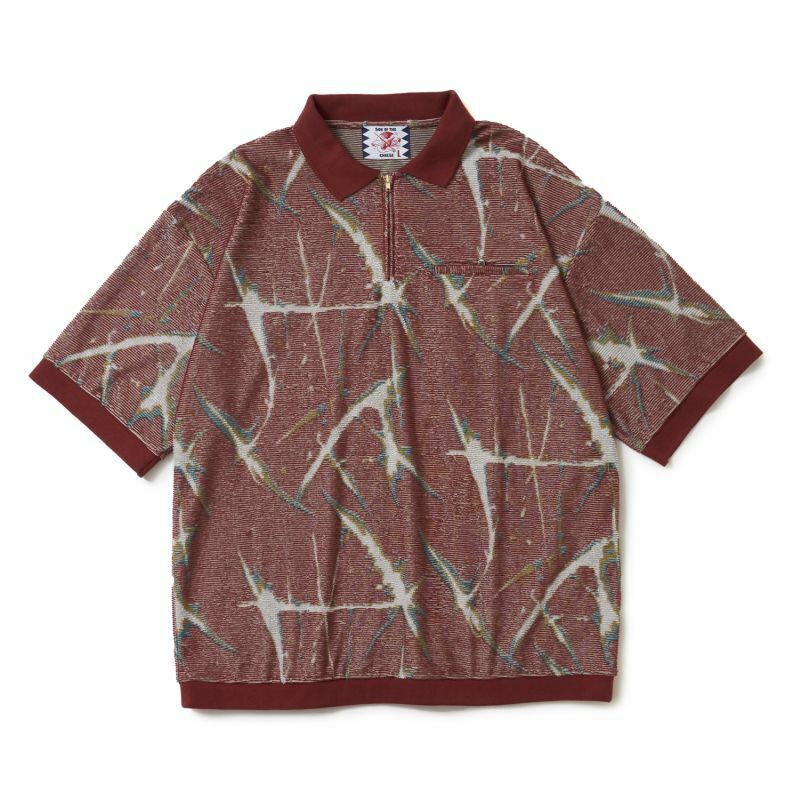 50%OFF【公式・正規取扱】サノバチーズ SON OF THE CHEESE Marble pile Polo RED SC2210-CT03 S-XL マーブル パイル ポロシャツ 送料無料