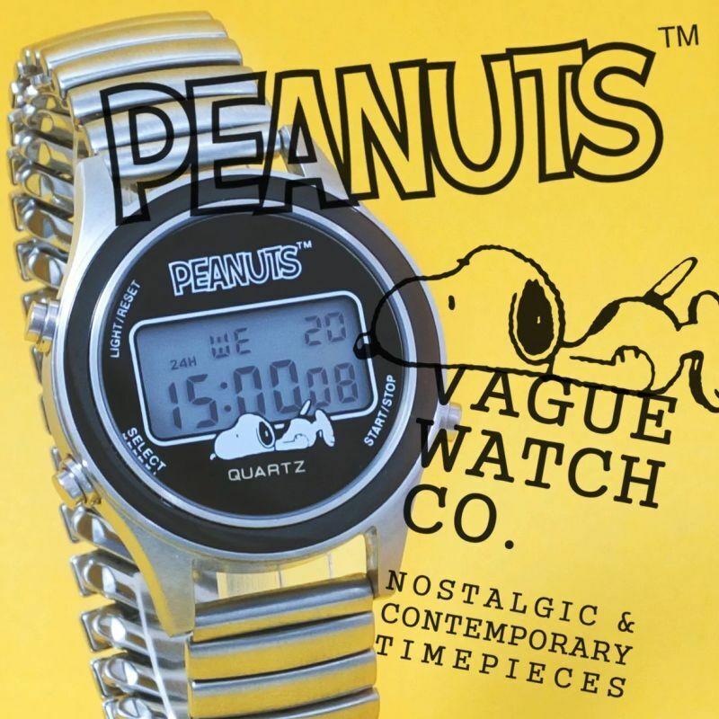 【公式・正規取扱】ヴァーグウォッチカンパニー VAGUE WATCH CO. Snoopy Digital Watch DG2000 Extension SS/Black DG-L-001-SE スヌーピー ピーナッツ 時計 デジタル LCDデジタルクォーツムーブメント アンティーク メンズ 送料無料 1