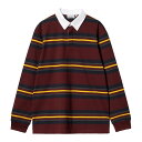 30 OFF【公式 正規取扱】 カーハート WIP CARHARTT WIP L/S OREGON RUGBY SHIRT Starco Stripe Bordeaux I032214 ラガーシャツ ポロシャツ ストリート ブランド メンズ レディース ユニセックス 送料無料