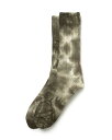 yEK戵zhoboz[{[ TIE-DYED CREW SOCKS C/N/PU OLIVE HB-SO4202 \bNX C 