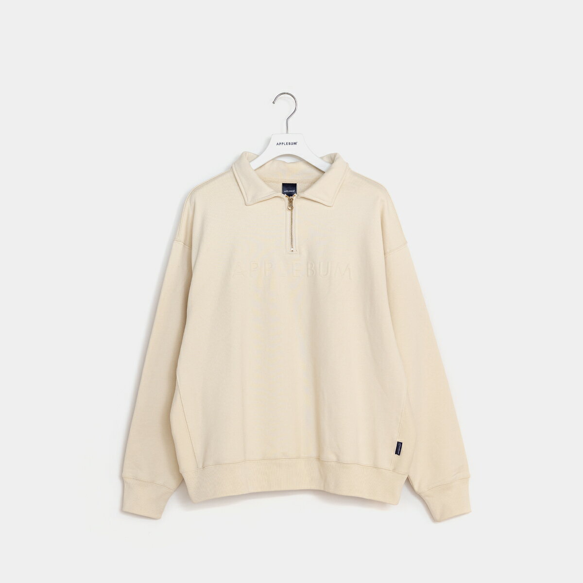 【公式・正規取扱】アップルバム APPLEBUM Solid Color Half Zip Sweat L.Beige 2310406 ハーフジップ スウェット 送料無料