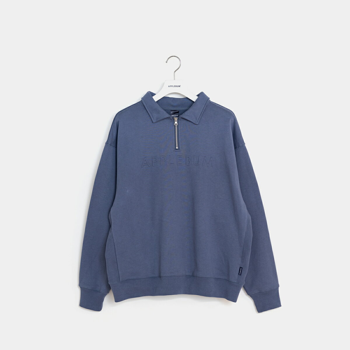 40%OFF 【公式・正規取扱】アップルバム APPLEBUM Solid Color Half Zip Sweat Blue Gray 2310406 ハーフジップ スウェット 送料無料のサムネイル