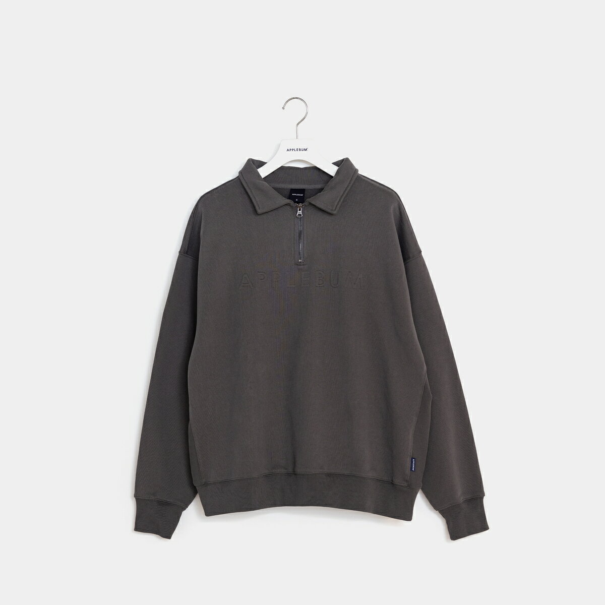 【公式・正規取扱】アップルバム APPLEBUM Solid Color Half Zip Sweat Charcoal 2310406 ハーフジップ スウェット 送料無料